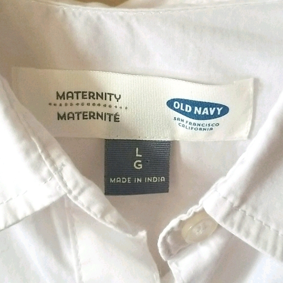 Old Navy white partial button down sz L - Picture 2 of 2